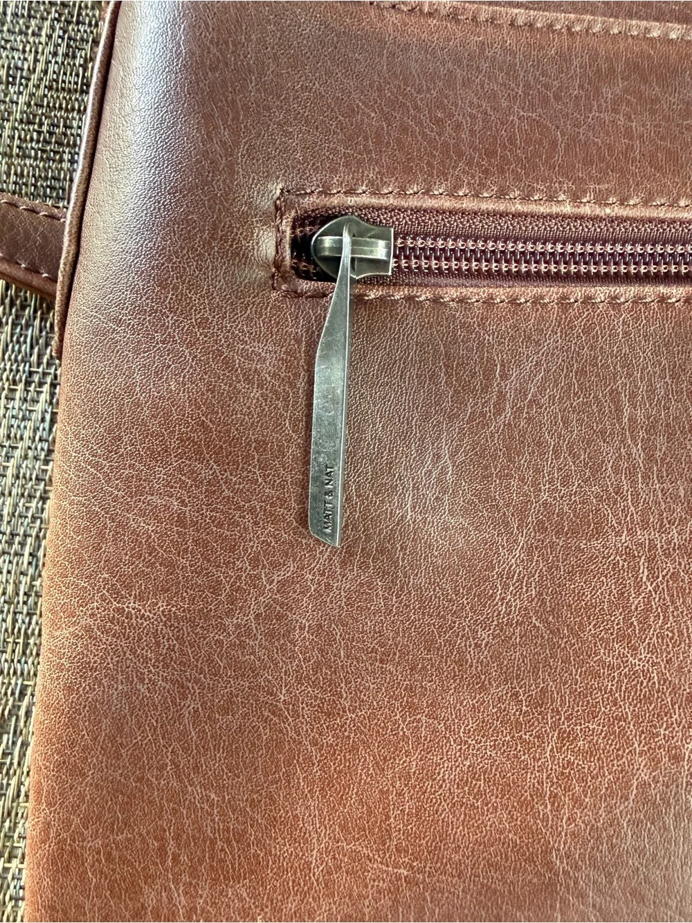 Matt & Nat Unisex Crossbody Bag in Cognac - Classic Minimal Design